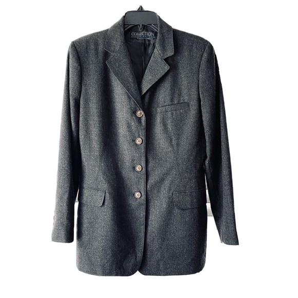 Collection Harve Benard VTG Charcoal Gray Wool Blazer Size 10 - Picture 5 of 9